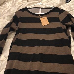 Jardin Black and Brown Striped Dress